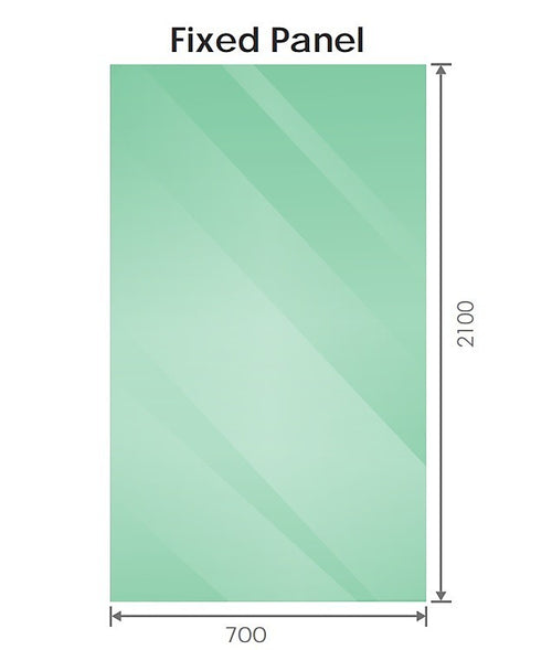 70x210cm Glass Shower Screen with Gold Wall U-Brackets