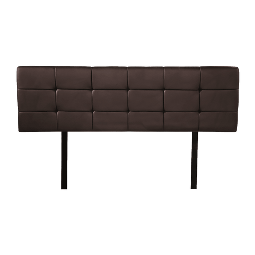 Queen PU Leather Bed Deluxe Headboard Bedhead - Brown