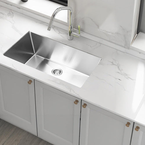 810x450mm Stainless Steel Handmade 1.5mm Sink with Waste in Stainless Steel with brushed finish Finish