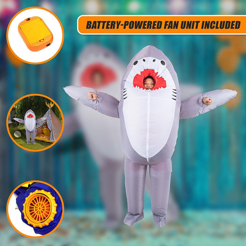 Shark Fancy Dress Inflatable Suit -Fan Operated Costume