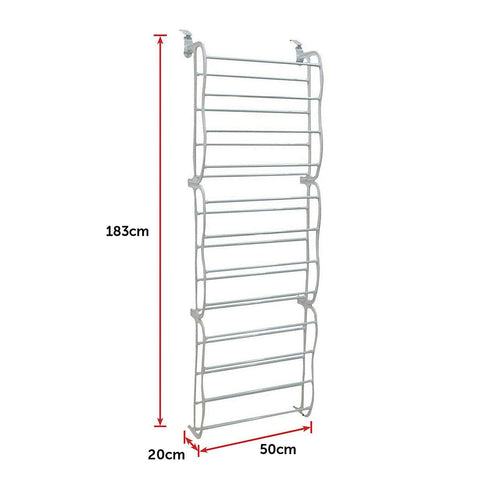 36 Pair Shoe Holder Organiser Over The Door Hanging Rack