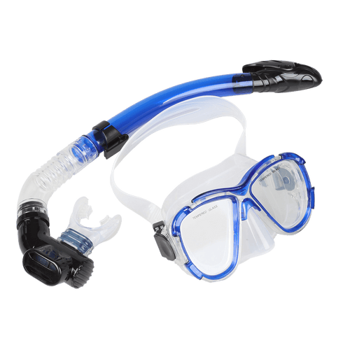 Adult Snorkelling Swimming Diving Mask & Snorkel - Quality Tempered Glass