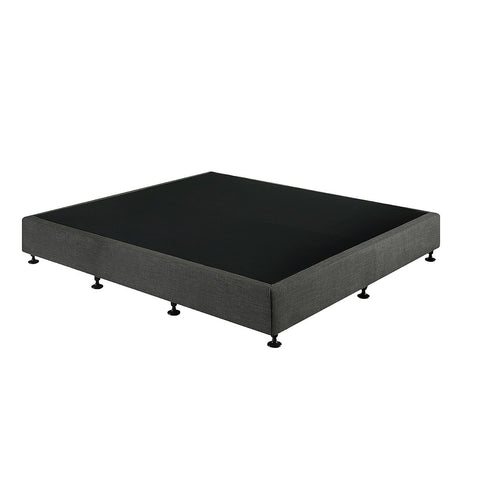 King Slatted Ensemble Bed Base - Graphite Linen Breathable Cover