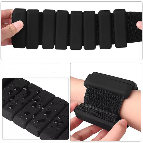 2-Piece Ankle & Wrist Weights – 2kg Pair Adjustable Workout Bangles (Black)