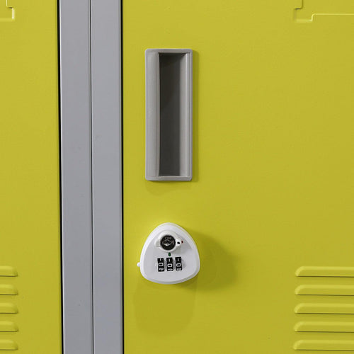 Grey with Yellow Door 12-Door Locker for Office Gym Shed School Home Storage - 3-Digit Combination Lock