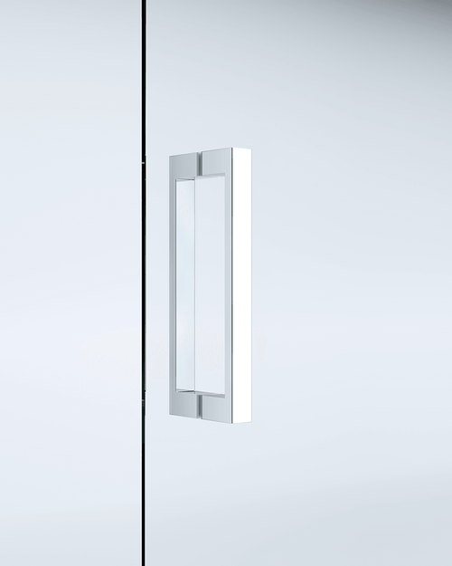150mm Adjustable (1700x920mm) Single Door Sliding Glass Shower Screen with Shower Handle Style 3 - Chrome