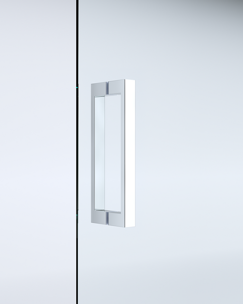 Adjustable Contemporary Chrome Wall to Wall Sliding Shower Screen – 116-120cm - Shower Handle Style 3 - Chrome