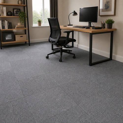 5m² Light Grey Carpet Tiles Set – Commercial & Home Flooring for Office, Retail & Living Areas