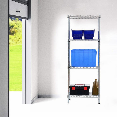 Modular Wire Storage Shelf 450 x 450 x 1800mm Steel Shelving - Carbon Chrome Plated