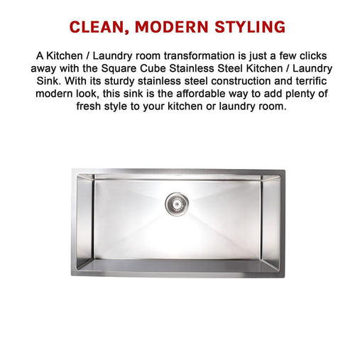 900x450mm Stainless Steel Handmade 1.5mm Sink with Waste in Stainless Steel with brushed finish Finish