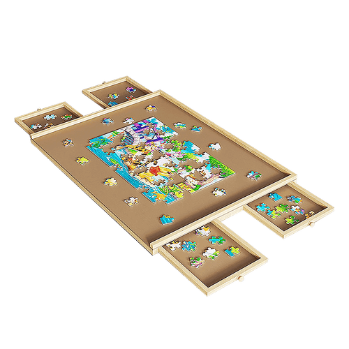 Wooden Jigsaw Puzzle Table Board Storage Table