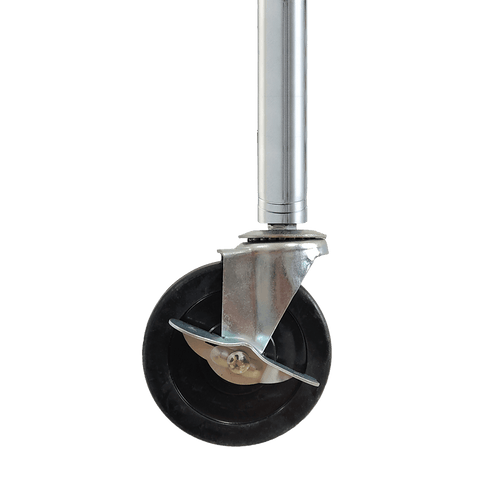 Modular Wire Storage Shelf 1200 x 450 x 1800mm Steel Shelving - Carbon Chrome Plated with Wheels