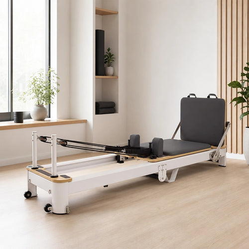 Folding Pilates Reformer Machine – Compact Home Workout Bed for Full-Body Strength & Fitness Training