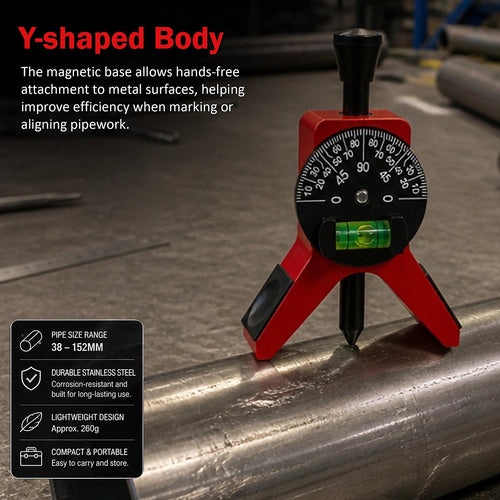 Pipe Centre Finder 38–152mm Magnetic Y Shape Tool