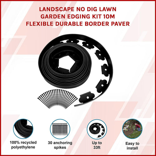 Landscape No Dig Lawn Garden Edging Kit 10m Flexible Durable Border Paver