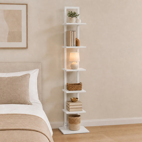 6 Tier Bookshelf Corner Bookcase Storage Rack