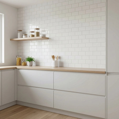 Tiles 3D Peel and Stick Wall Tile – Self-Adhesive Subway White Design Pack of 10 Sheets