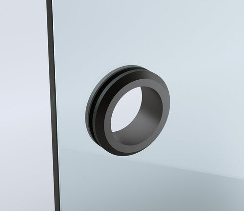 120x120cm Double Door Corner Shower with Black Channels and Brass Hinges