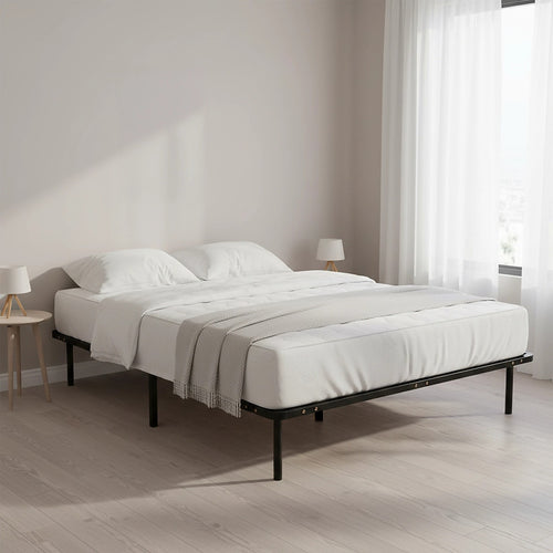 Queen Metal Bed Base with Slats – Heavy-Duty Steel Frame