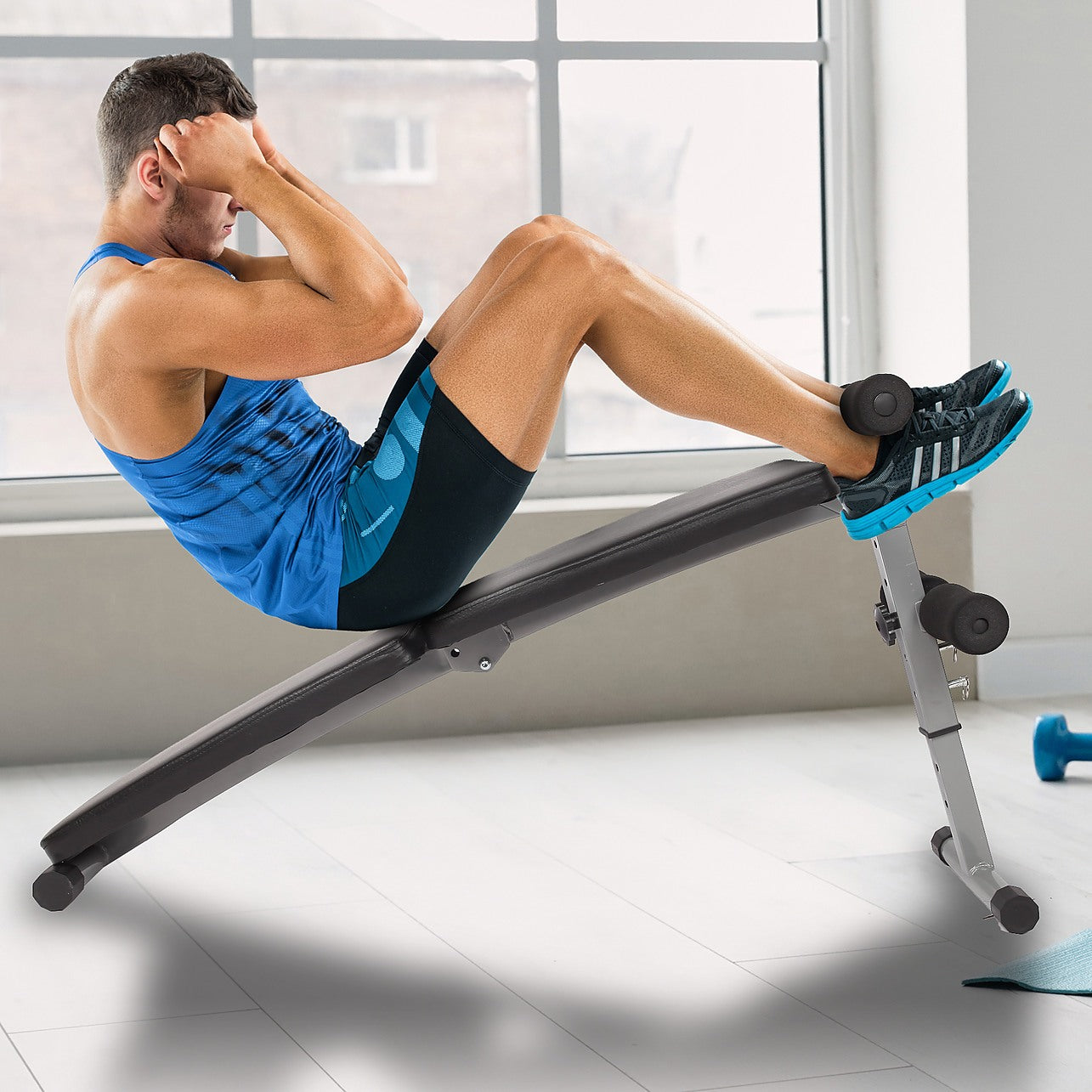 Adjustable Abdominal Crunch Sit Up Bench - Sports & Fitness