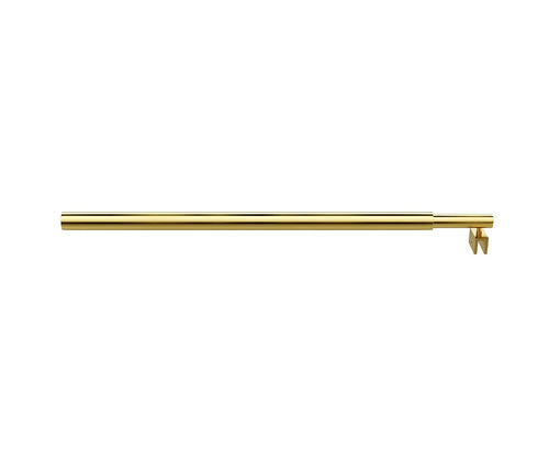 Frameless Shower Screen 70 x 210cm | Curved Glass, Gold Round Stabilising Bar + Wall F-Bracket