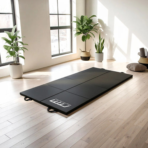 240x122cm Black Folding Exercise Mat – Gymnastics, MMA, Multipurpose