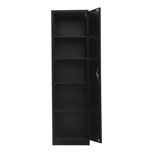 Single Door Metal Locker Cabinet - Black without Legs