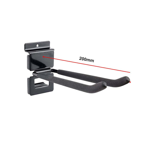 Slatwall Storage Pack for Retail Display Garage Storage - Black Double Hook