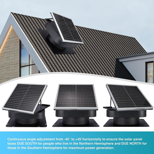 25-30W Solar Roof Vent Fan Exhaust for Home Garage & Van Ventilation
