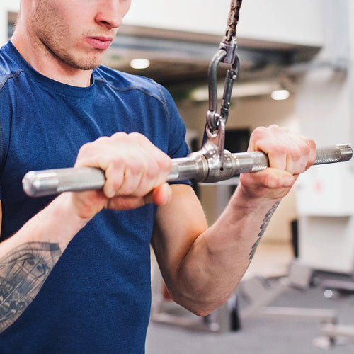 Revolving Straight Bar – Cable Attachment for Tricep, Bicep & Pulley Workouts