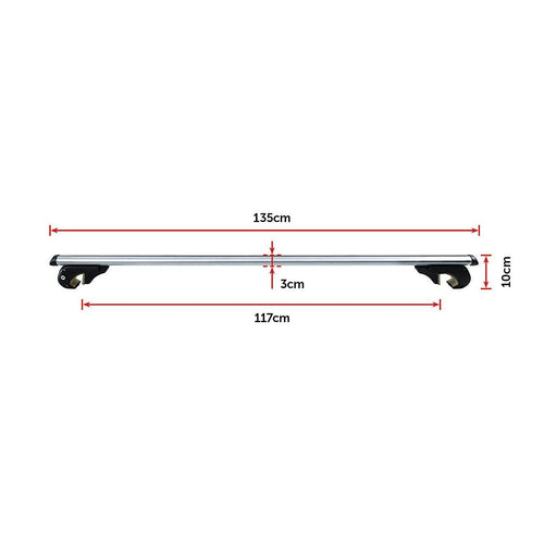 Universal Car Top Roof Rail Rack Cross Bar Aluminium Lockable 1350MM