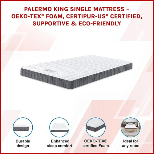 OEKO-TEX® & CertiPUR-US® Certified King Single Memory Foam Mattress – Hypoallergenic, Eco-Friendly, Pressure-Relieving Comfort