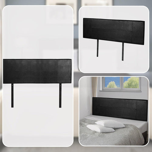 Queen Black PU Leather Bed Headboard Bedhead