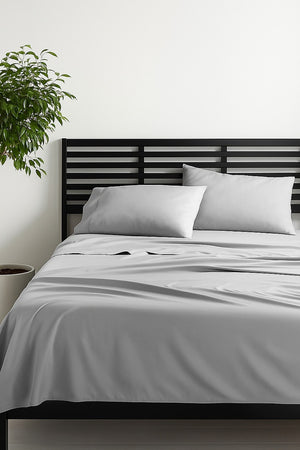 King Bed Sheet Set – 1800 Series Microfiber, Deep Pocket, Soft & Breathable, Grey