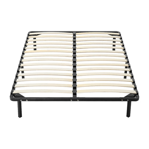 Metal Bed Frame for Queen Mattress – Black Powder-Coated Steel Base