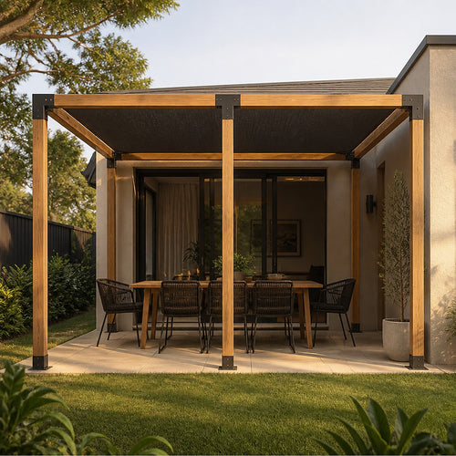 DIY Pergola Kit – Double with Black Screens Set with Brackets