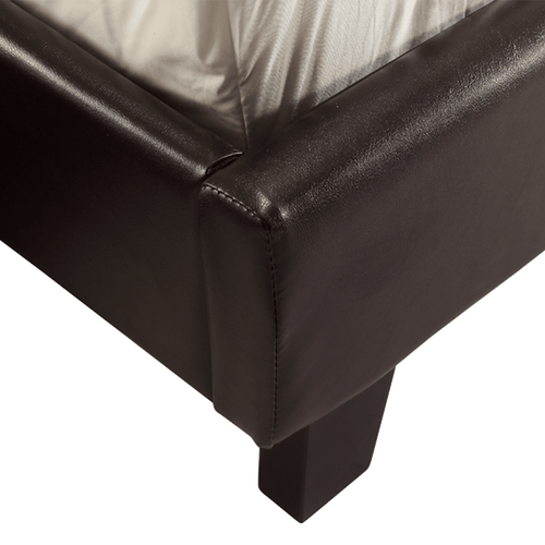 Queen Bed Frame Brown PU Leather