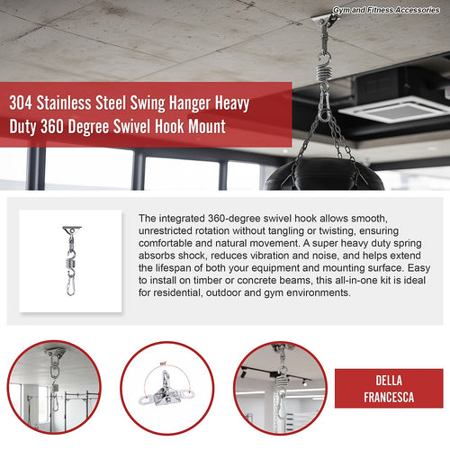 304 Stainless Steel Swing Hanger Heavy Duty 360° Swivel Hook Mount