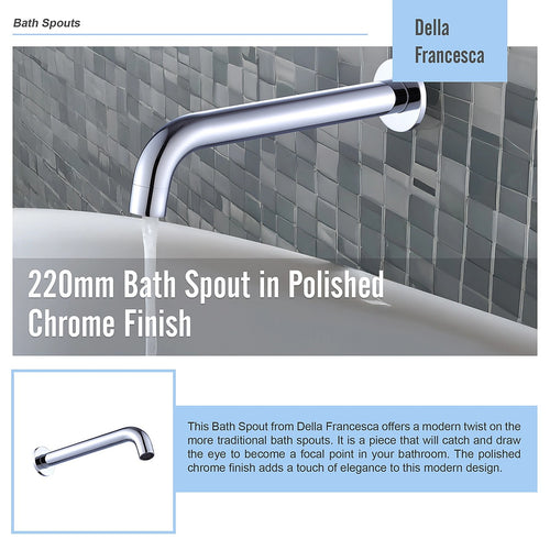 220mm Bath Spout in Chrome Finish