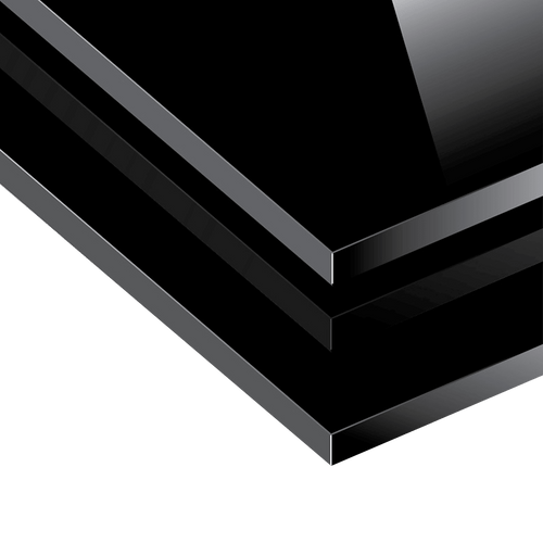 Toughened 90 x 70cm Black Glass Kitchen Splashback