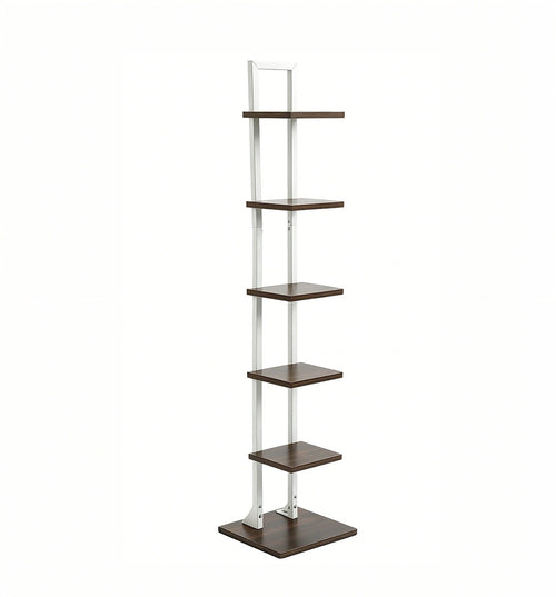 6 Tier Bookshelf Corner Bookcase Storage Rack Black