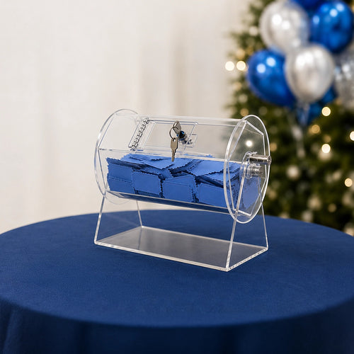 Acrylic Raffle Drum with Lockable Lottery Drawing Cage for Tickets & Raffle Balls