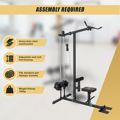 Lat Pulldown & Low Row Machine – Multi-Function Fitness Equipment for Full Body Gym Training