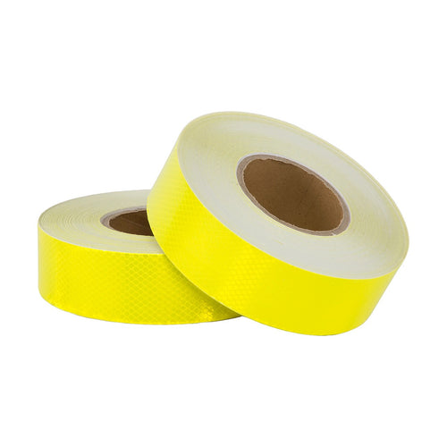 Hi Vis Reflective Tape 2 Pack 50mm x 50m 3M Adhesive Yellow