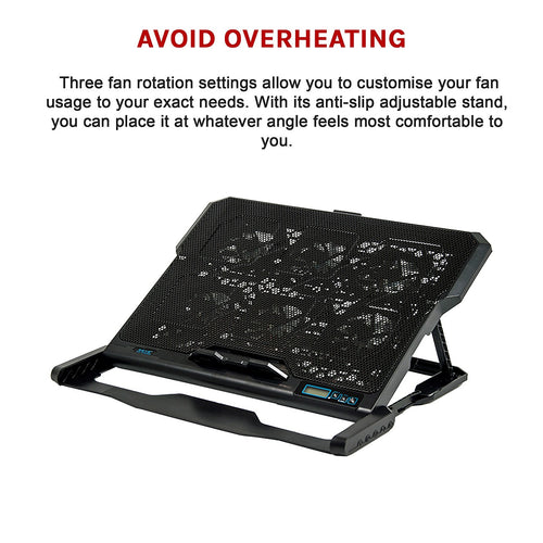 Laptop Cooling Pad with Fan – Adjustable Stand for 11–17'' Notebooks & Gaming Laptops