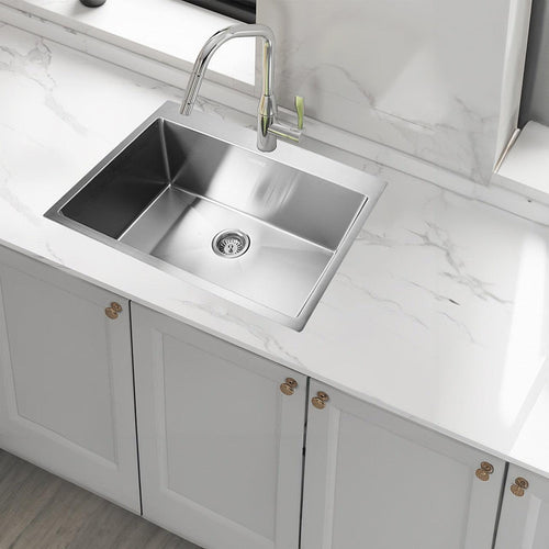 700x500mm Stainless Steel Handmade 1.5mm Sink with Waste in Stainless Steel with brushed finish Finish