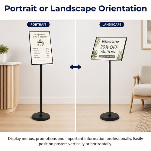 A3 Floor Poster Stand Adjustable Menu Display Sign Holder