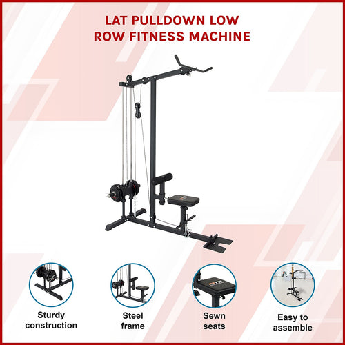 Lat Pulldown & Low Row Machine – Multi-Function Fitness Equipment for Full Body Gym Training