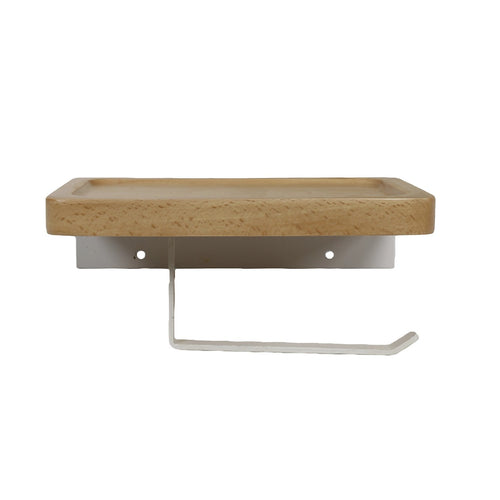 Toilet Paper Holder with Shelf Wall Mounted Bathroom Storage & Display