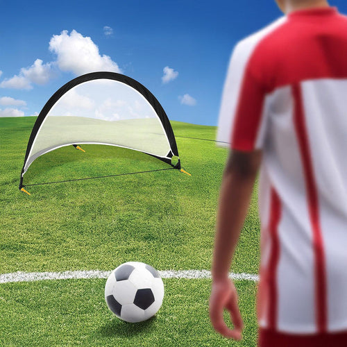 Pair of Soccer Football Goals 180cm Pop Up Portable Quick Set Up